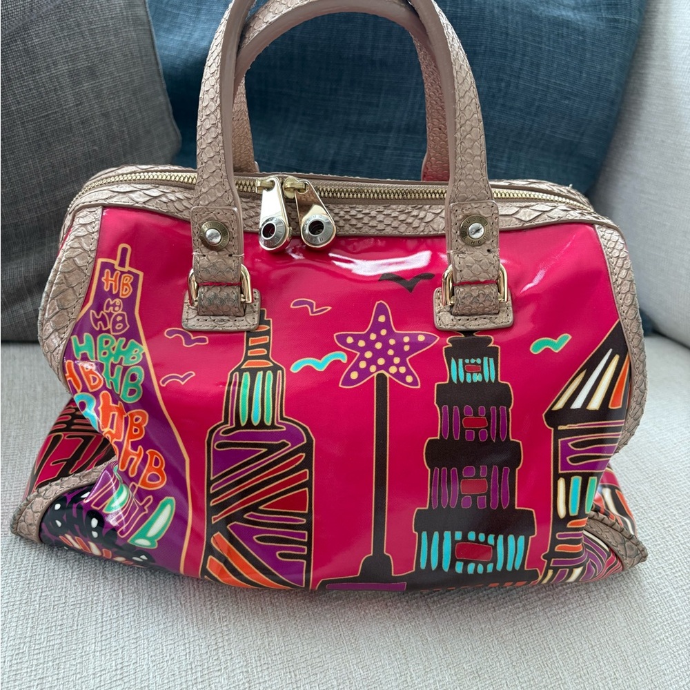 Henri Bendel Multicolor Graphic Satchel NY Limited Edition - Picture 3 of 9